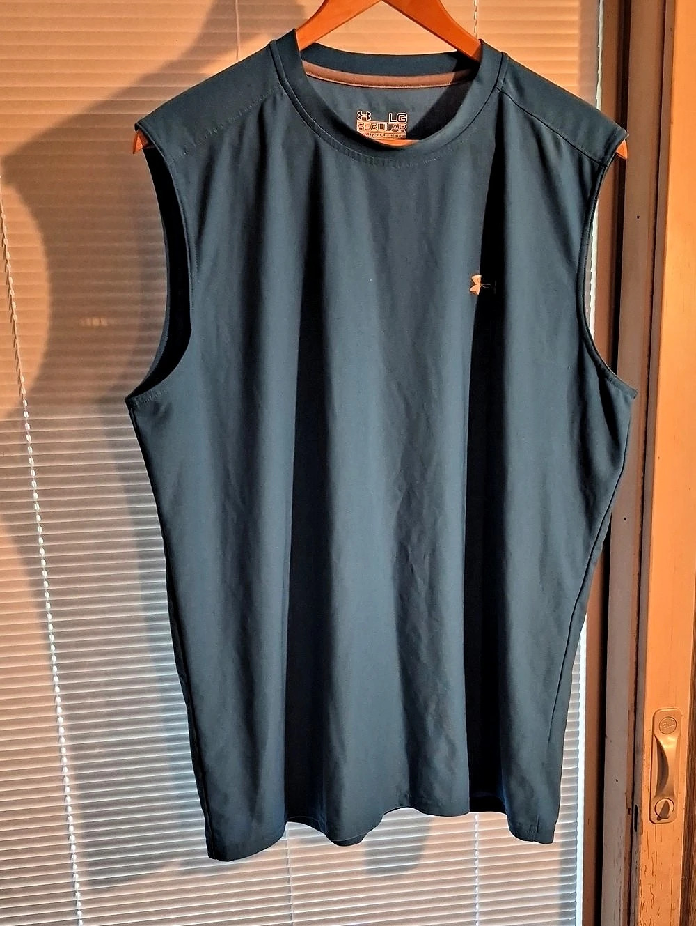 Under Armour HeatGear Regular Sleeveless Shirt Tank Blue Large